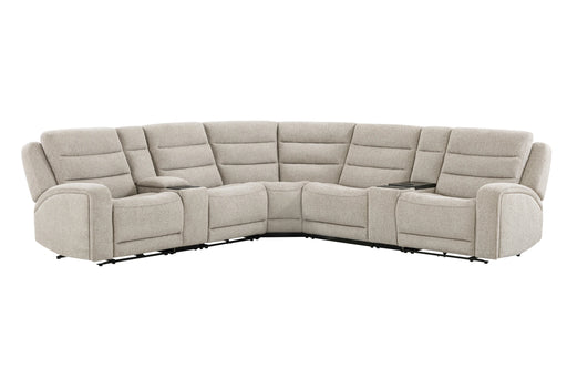 Parker Living Felix - Mari Fawn 7 Piece Zero Gravity Power Reclining Sectional with Beverage Cooler Console