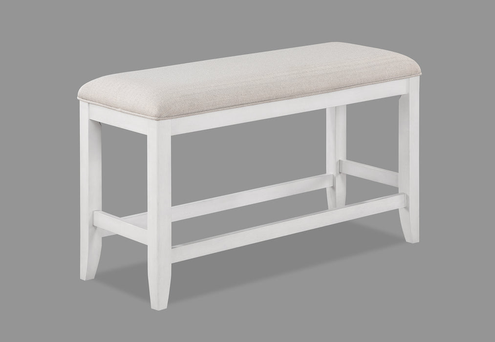 WENDY WHITE COUNTER HEIGHT BENCH - All Brands Furniture (NJ)