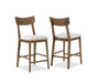 WELDON COUNTER HEIGHT WOODEN BROWN/BEIGE CHAIR - All Brands Furniture (NJ)