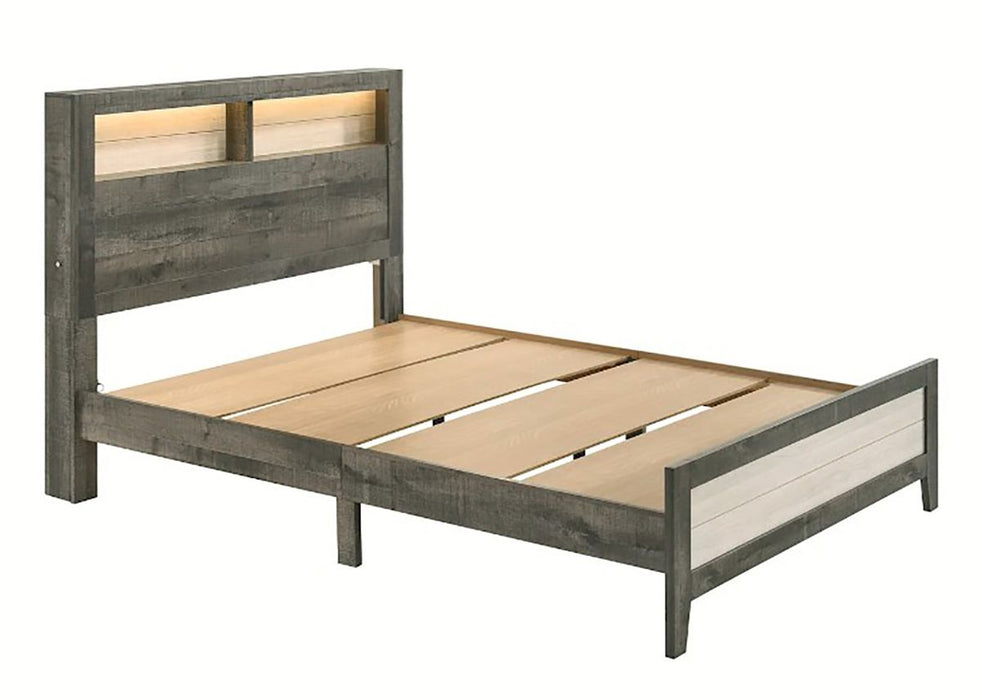 Crown Mark Furniture Rhett King Platform Bed in Gray - All Brands Furniture (NJ)