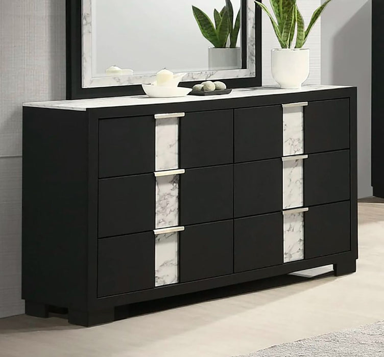 Crown Mark Furniture Rangley 6 Drawer Dresser in Black - All Brands Furniture (NJ)