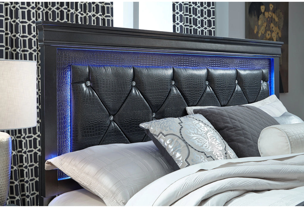 Pompei Bed with LED, Dresser, Mirror and Nightstand