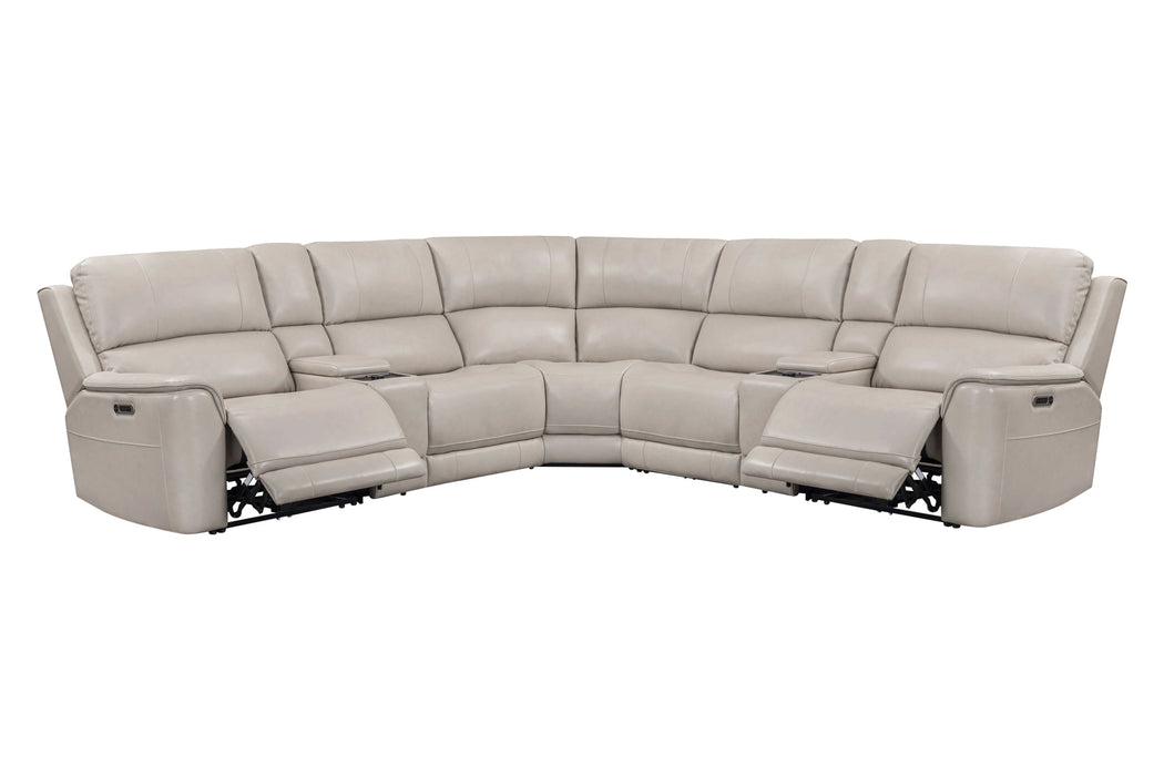 Parker Living Easton - Steamboat Brown 7 Piece Zero Gravity Power Reclining Sectional with Power Adjustable Headrests