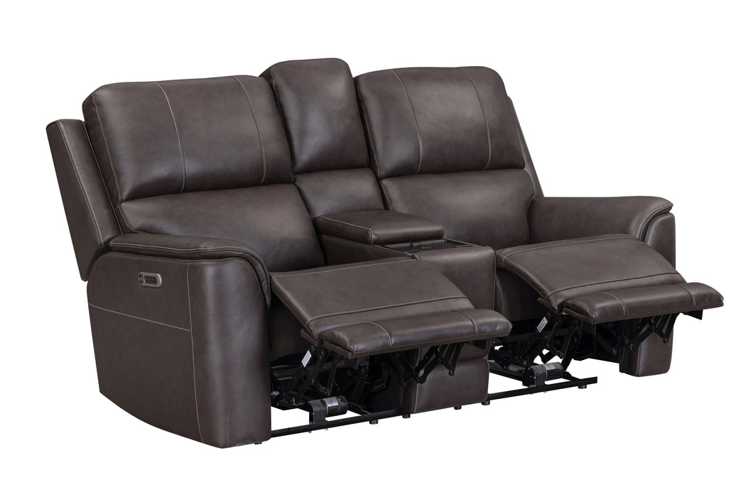Parker Living Easton - Steamboat Brown Zero Gravity Power Reclining Tilt Console Loveseat P3