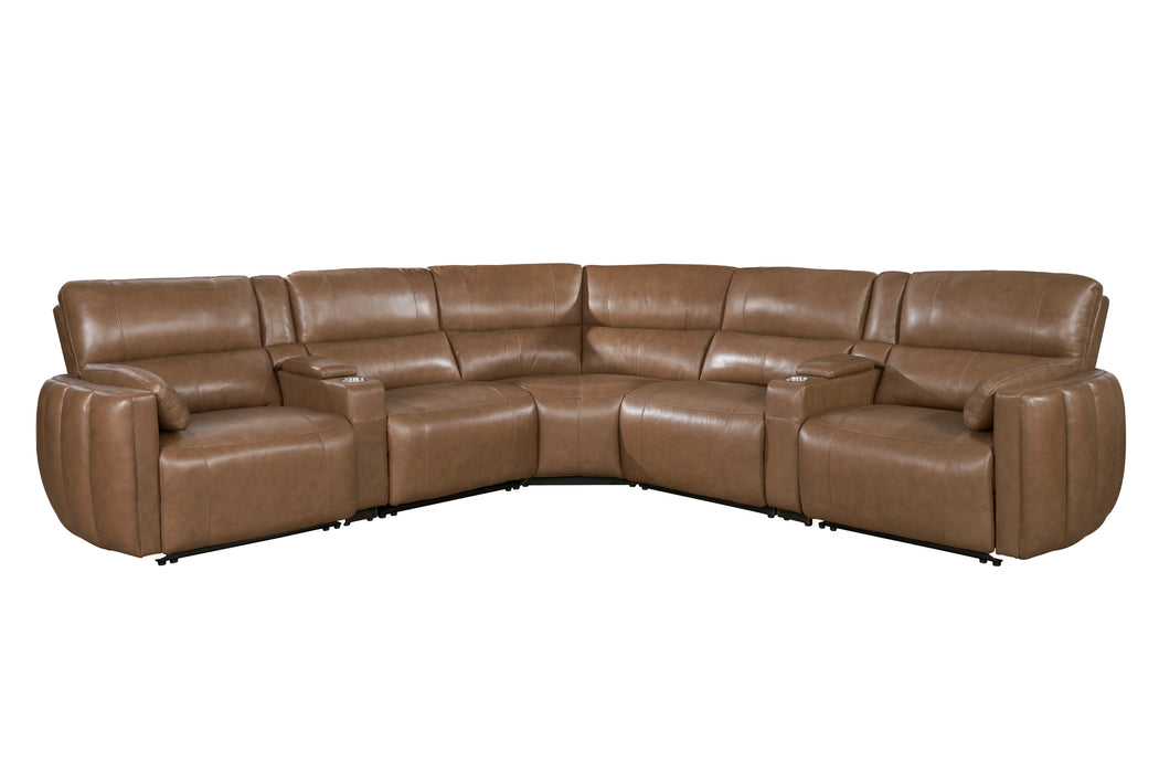 Parker Living Modesto 7 Piece Modular Power Reclining Sectional with Power Adjustable Headrests