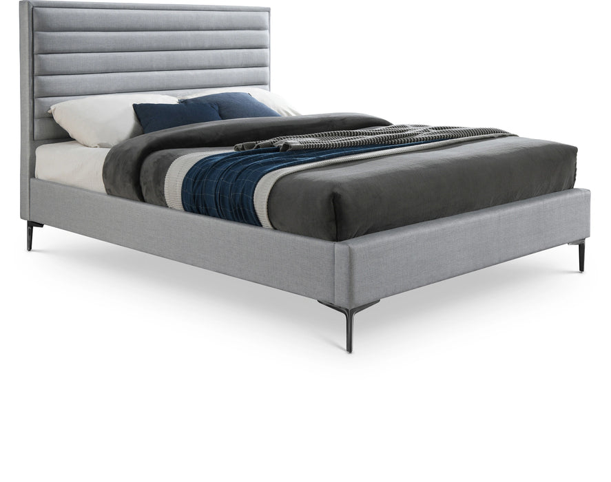 Hunter Grey Linen King Bed