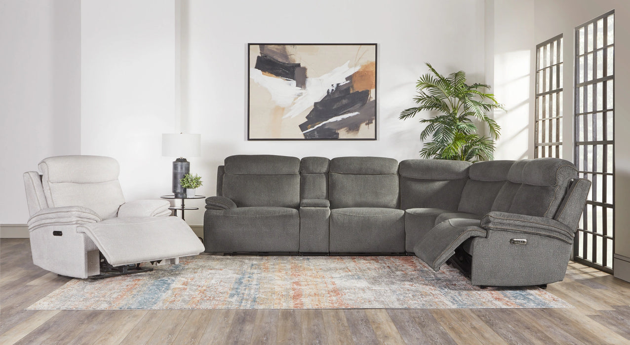 Parker Living Alpine - Airy Midnight 6 Piece Zero Gravity Power Reclining Sectional with Power Adjustable Headrests