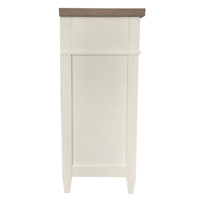 Parker House Americana Modern Bedroom King Shelter Bed with 2 Nightstands and Dresser with Mirror