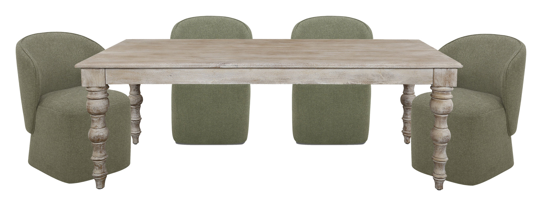 Parker House Crossings - Eden Dining 84 Inch Rectangular Dining Table With 4 Upholstered Chairs