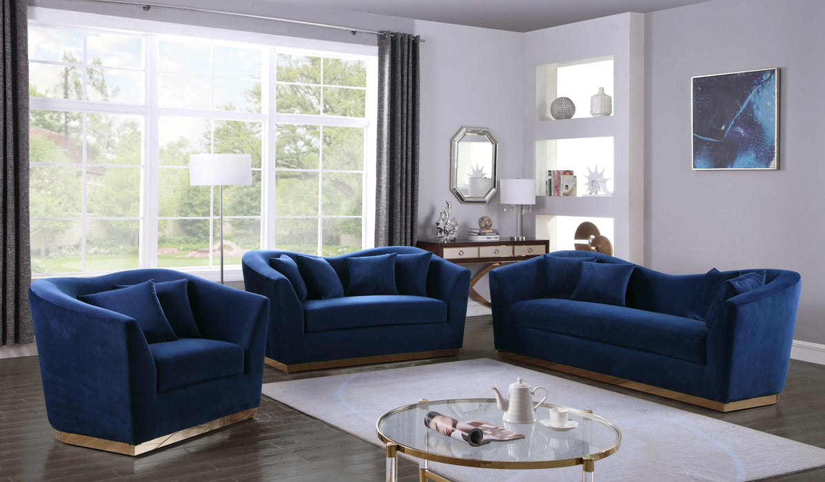 Arabella Navy Velvet Loveseat