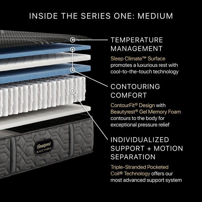 Beautyrest BlackÂ® Series One 13" Hybrid Medium Mattress