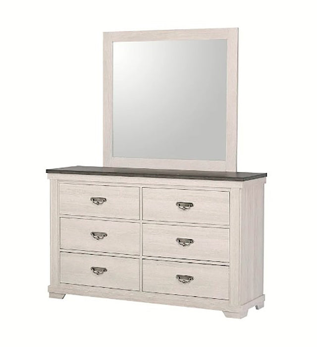 Crown Mark Furniture Leighton 6 Drawer Dresser in White - All Brands Furniture (NJ)