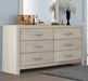 Crown Mark Furniture Jaylen 6 Drawer Dresser in Gray - All Brands Furniture (NJ)