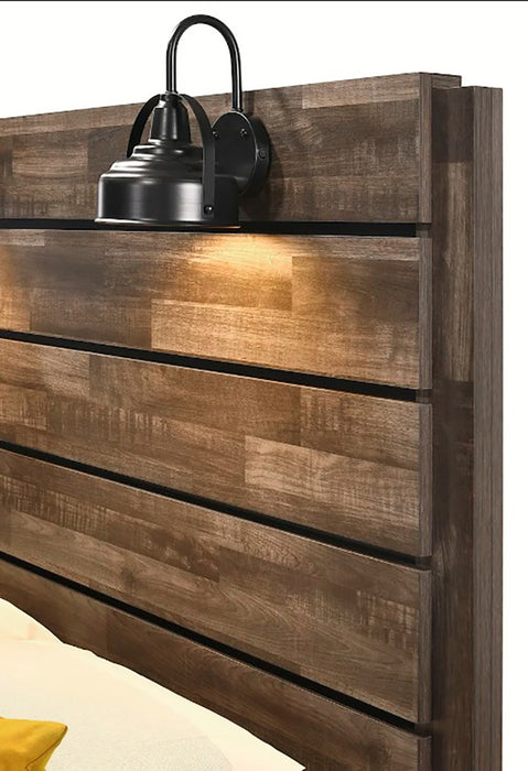 Crown Mark Furniture Carter Queen Platform Bed in Brown - All Brands Furniture (NJ)