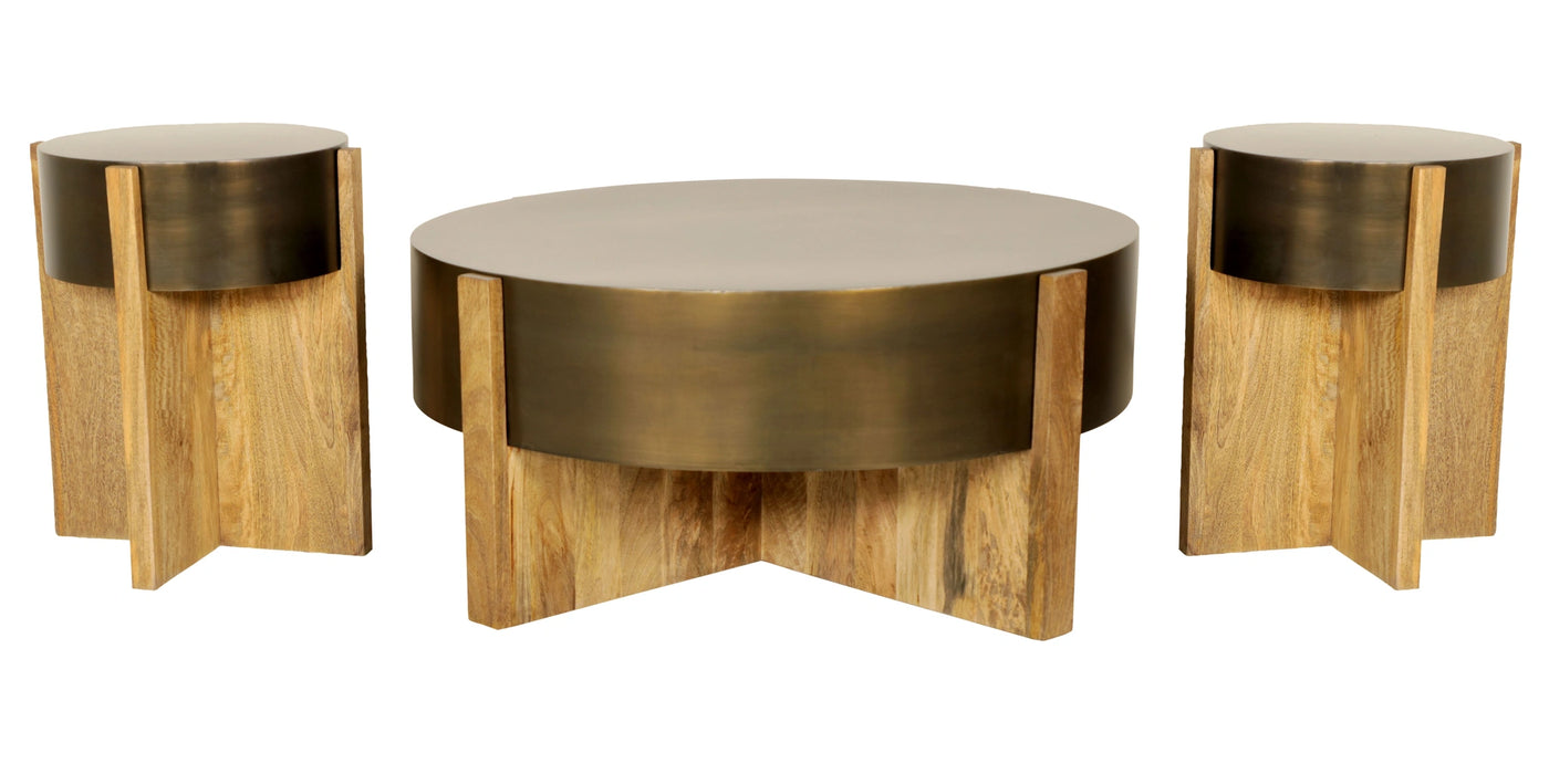 Parker House Aspen 42 Inch Round Cocktail Table with 2 End Tables