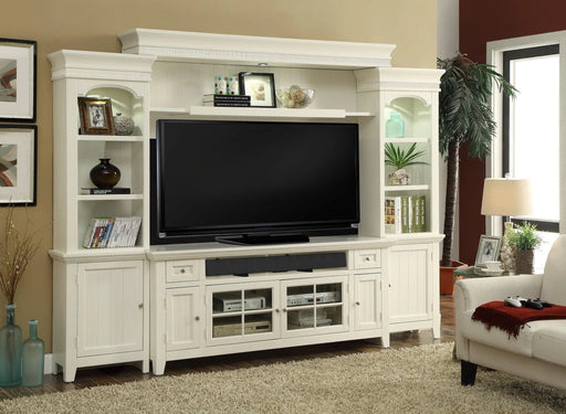 Parker House Tidewater 72" Console Entertainment Wall in Vintage White