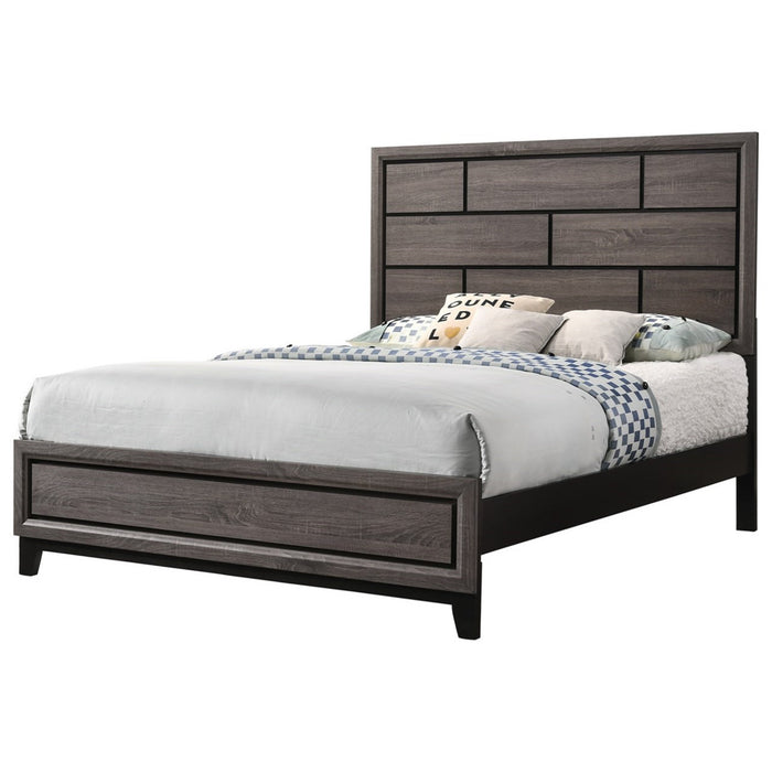 Crown Mark Akerson King Panel Bed in Grey - All Brands Furniture (NJ)