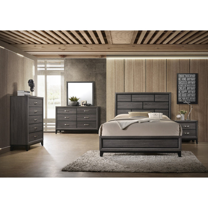 Crown Mark Akerson King Panel Bed in Grey - All Brands Furniture (NJ)