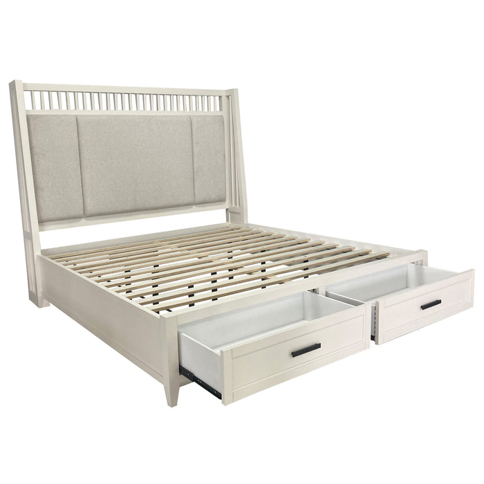 Parker House Americana Modern Bedroom King Shelter Bed 2 Nightstands Dresser with Mirror and Chest