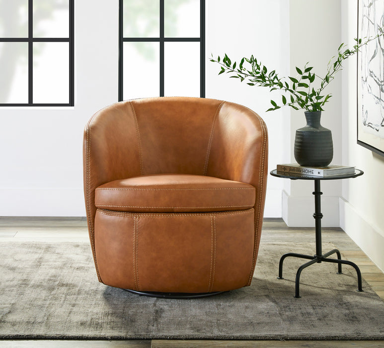 Parker Living Barolo 100% Italian Leather Swivel Club Chair