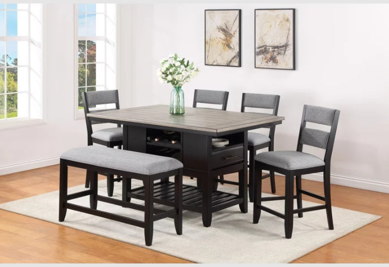 Crown Mark Furniture Frey Counter Height Bench in Dark Brown - All Brands Furniture (NJ)