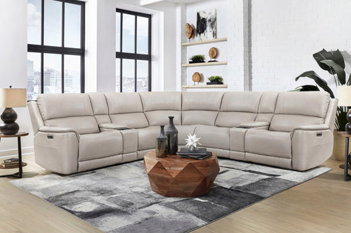 Parker Living Easton - Steamboat Brown 7 Piece Zero Gravity Power Reclining Sectional with Power Adjustable Headrests