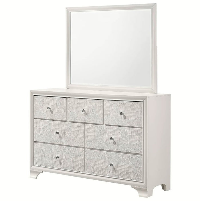 Crown Mark Furniture Lyssa 7 Drawer Dresser in White - All Brands Furniture (NJ)