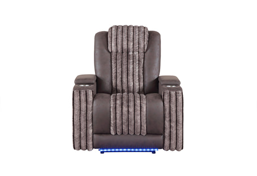 U8000 BROWN POWER RECLINER W/ POWER HEADREST & LED LIGHT - All Brands Furniture (NJ)