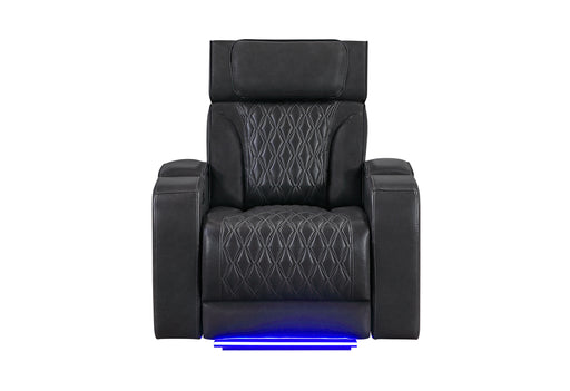 U8611 BLANCHE CHARCOAL POWER RECLINER WITH POWER HEADREST AND LED - All Brands Furniture (NJ)
