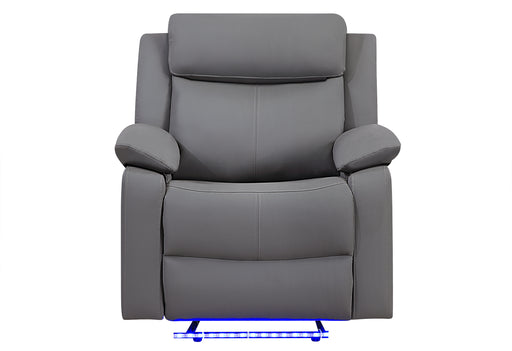 U6026 GREY PU 46A GLIDER RECLINER WITH LED - All Brands Furniture (NJ)