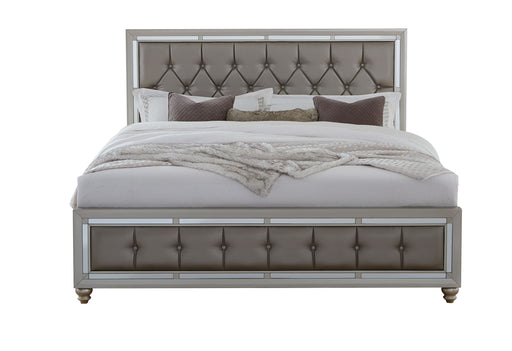 RILEY SILVER QUEEN BED, DRESSER, MIRROR AND 2 NIGHTSTANDS - All Brands Furniture (NJ)
