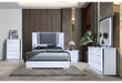 Ylime Smooth White Bed with LED Fully Slatted
