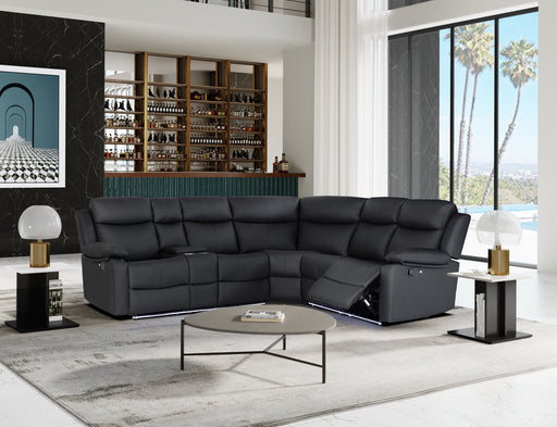 U6026 BLACK PU 72A RIGHT ARM FACING SECTIONAL WITH LED AND SPEAKER - All Brands Furniture (NJ)
