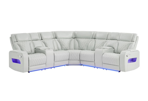 U8611 BLANCHE SILVER SECTIONAL WITH LED - All Brands Furniture (NJ)