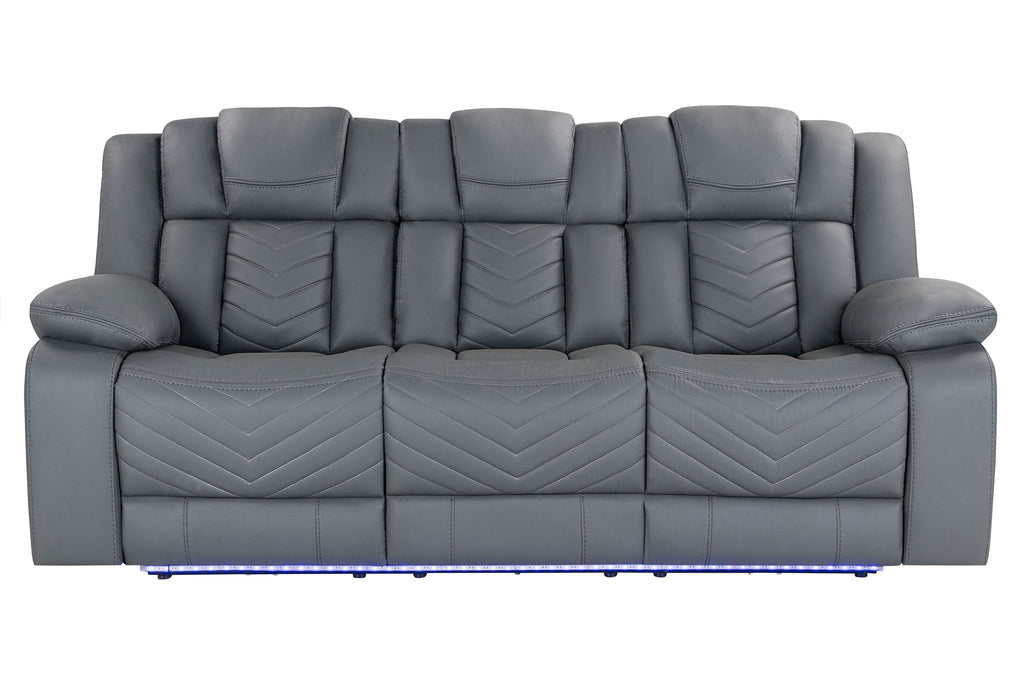 U7068 Grey 10 Pwr Rec Sofa/Pwr Console Rec Loveseat/Pwr Recliner W/LED