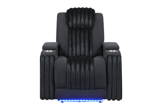 U8000 BLACK POWER RECLINER W/ POWER HEADREST & LED LIGHT - All Brands Furniture (NJ)