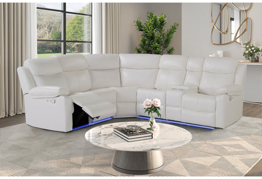 U6026 BLANCHE WHITE RIGHT SIDE FACING SECTIONAL WITH LED AND SPEAKER - All Brands Furniture (NJ)