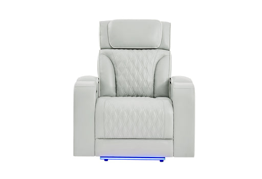 U8611 BLANCHE SILVER POWER RECLINER WITH POWER HEADREST AND LED - All Brands Furniture (NJ)