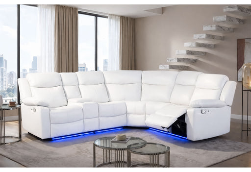 U6026 Blanche White Right Arm Facing Sectional