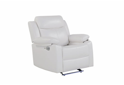 U6026 BLANCHE WHITE GLIDER RECLINER WITH LED - All Brands Furniture (NJ)