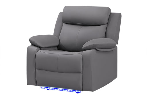 U6026 GREY PU 46A GLIDER RECLINER WITH LED - All Brands Furniture (NJ)