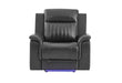 U8879 Charcoal Pwr Rec Sofa/Pwr Con Rec Loveseat W/LED & Gl Ss