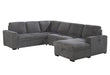 U2660 Grey Sectional W/Pull Out Sofa Bed