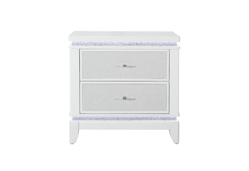 Alina White Nightstand with LED and USB