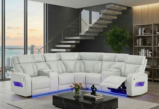 U8611 BLANCHE SILVER SECTIONAL WITH LED - All Brands Furniture (NJ)
