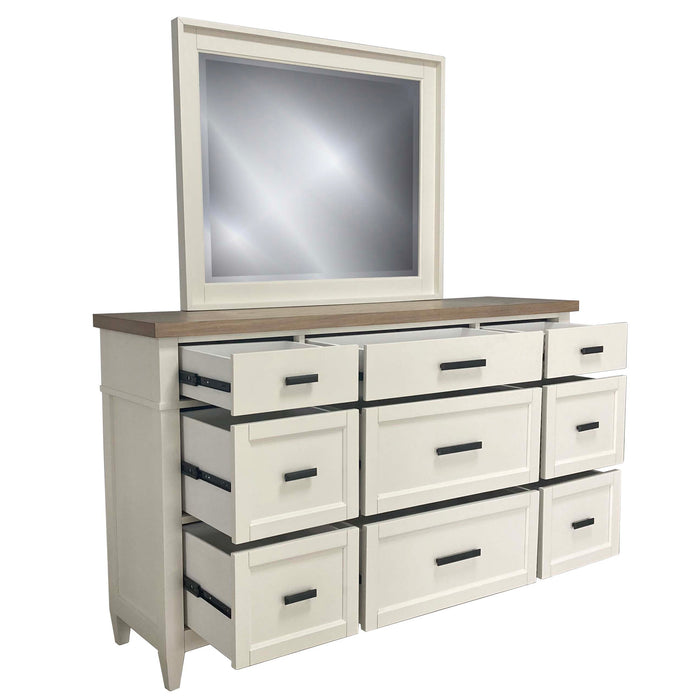 Parker House Americana Modern Bedroom 9 Drawer Dresser and Mirror