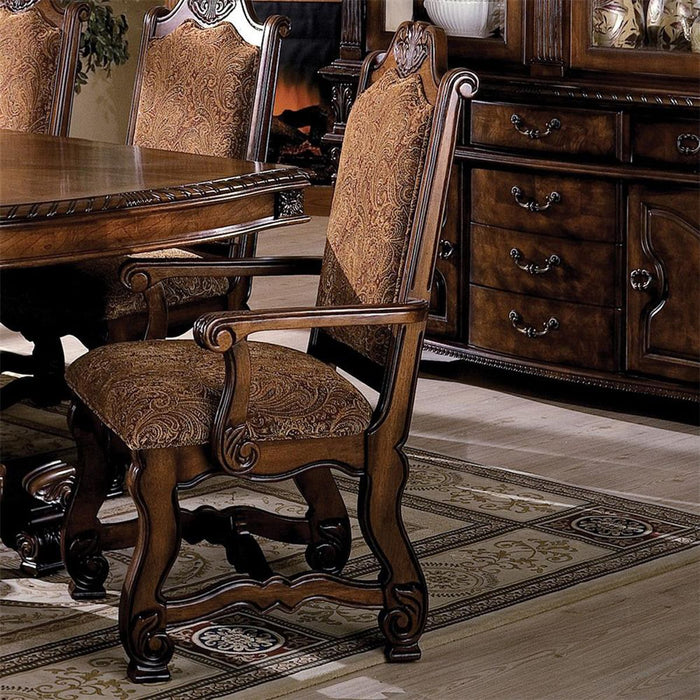 Crown Mark Neo Renaissance Dining Arm Chair in Warm Brown (Set of 2) - All Brands Furniture (NJ)