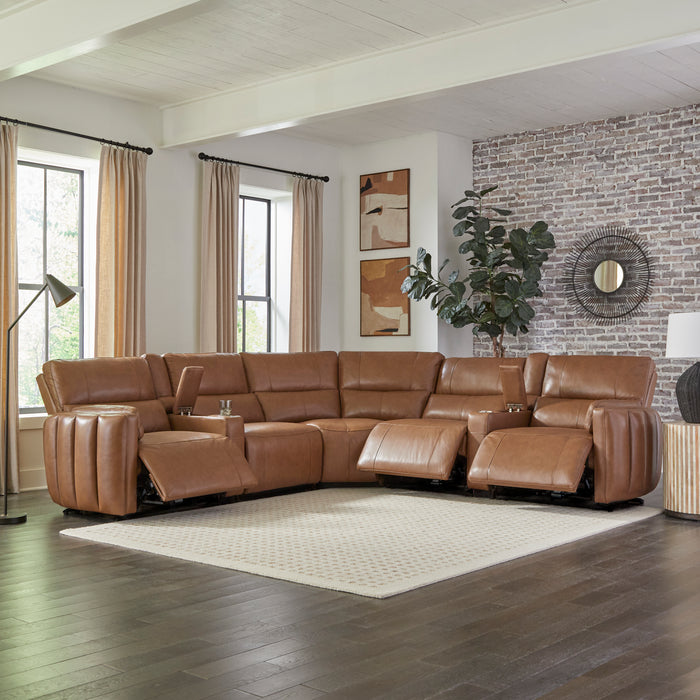Parker Living Modesto 7 Piece Modular Power Reclining Sectional with Power Adjustable Headrests