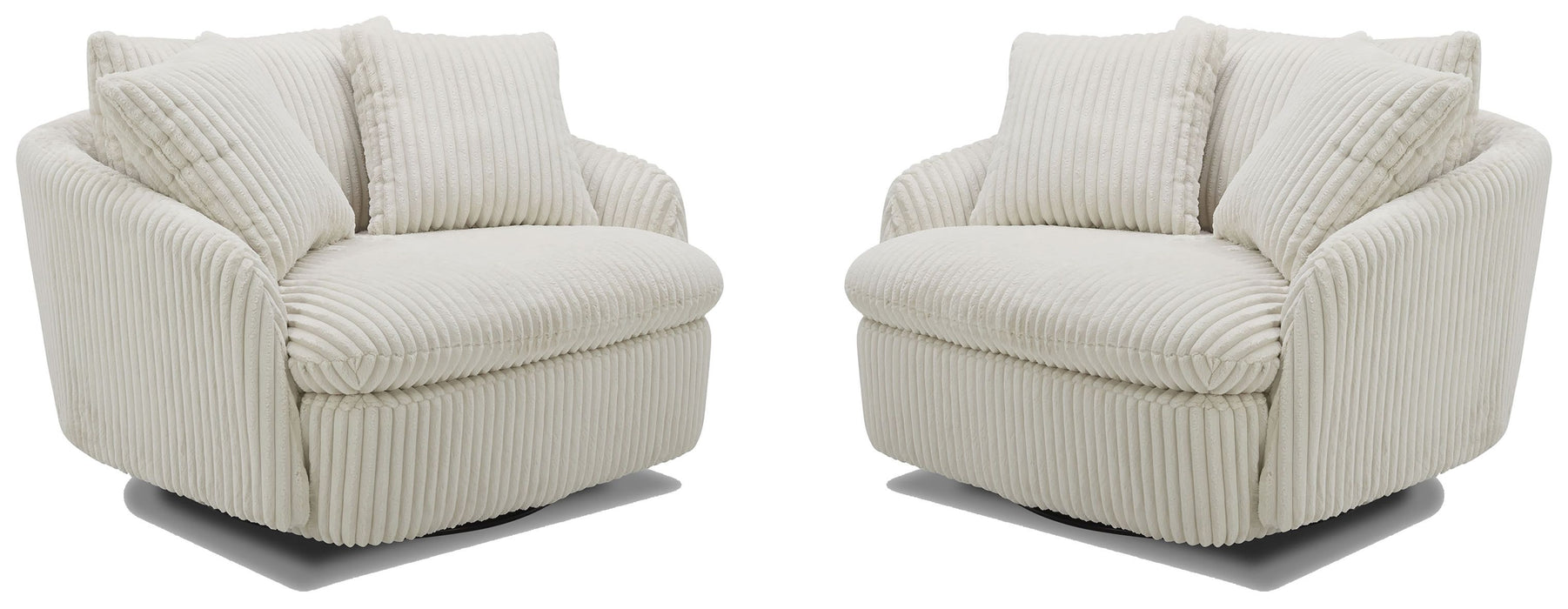 Parker Living Boomer Large Swivel Chair with 2 Toss Pillows Two Pack