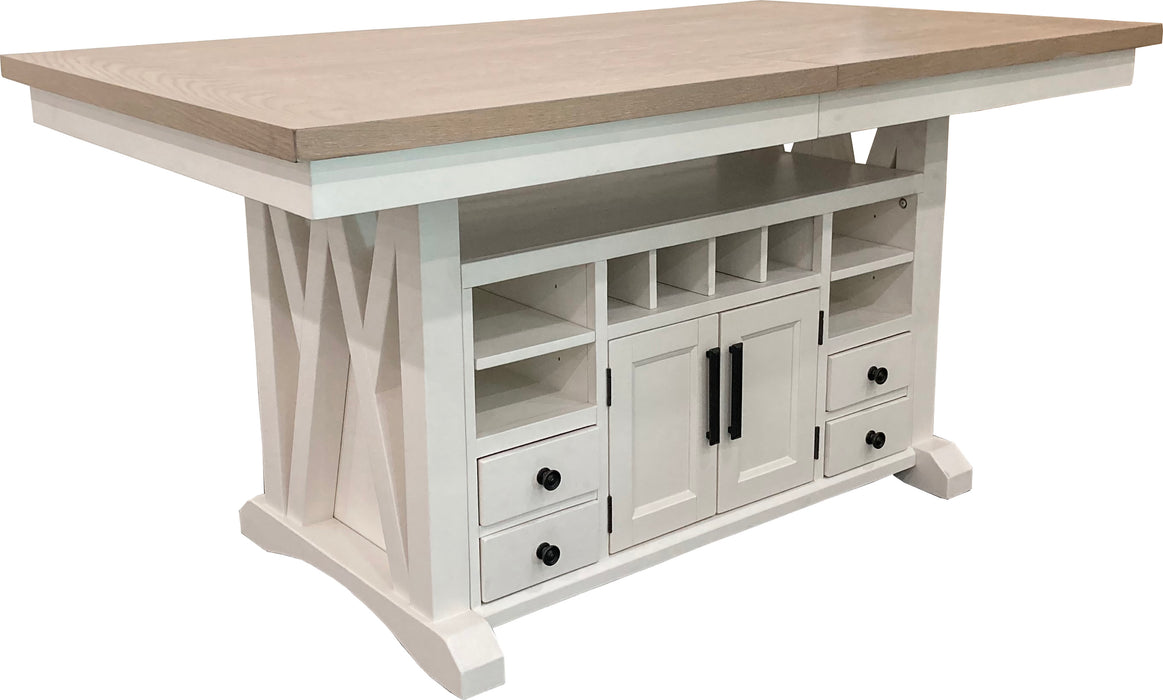 Parker House Americana Modern Dining Island Counter Height Table with 8 upholstered chairs